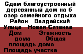 Сдам благоустроенный деревянный дом на б. озер семейного отдыха. › Район ­ Валдайский  › Улица ­ Новая Ситенка › Дом ­ 78 › Этажность дома ­ 2 › Общая площадь дома ­ 120 › Площадь участка ­ 1 500 › Цена ­ 3 500 - Новгородская обл., Валдайский р-н, Новая Ситенка д. Недвижимость » Дома, коттеджи, дачи аренда   . Новгородская обл.